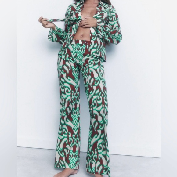 Zara Tops - Zara Cotton Printed Pants and matching top xs